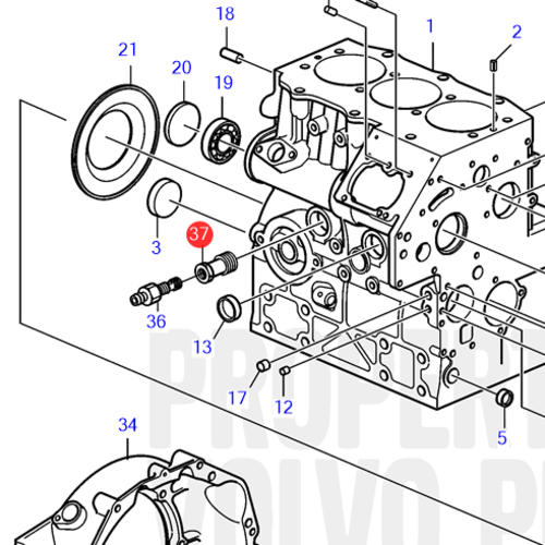 Volvo Penta Adapter für Ablassnippel 3583822 Volvo Penta 3884541