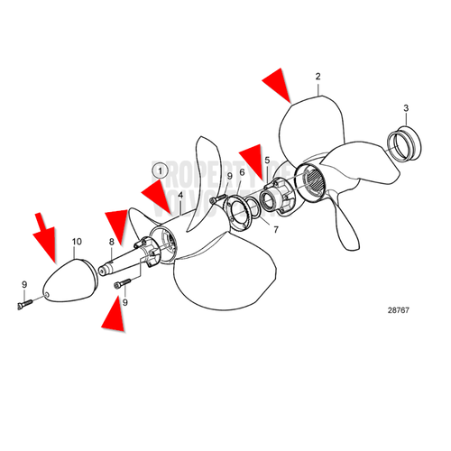Volvo Penta Kit hélice IPS Duoprop P3-F/R Volvo Penta 24165593 - 3843959