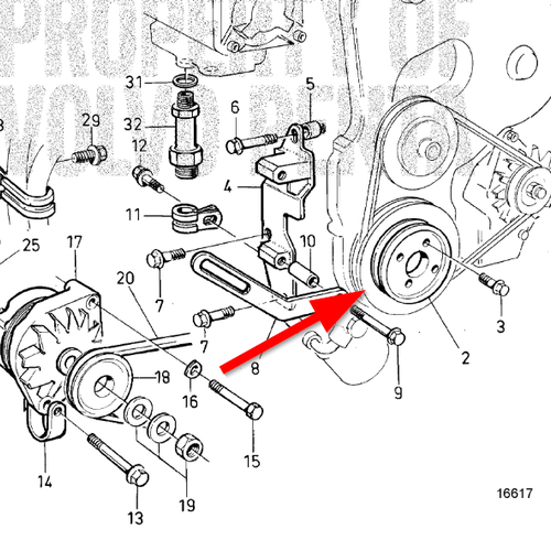 Volvo Penta Riemenscheibe für Zusatzdynamo MD22 Volvo Penta 3580881