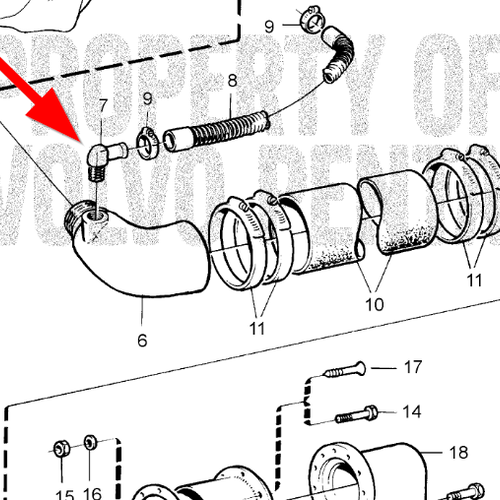 Volvo Penta Slangaansluiting Volvo Penta 848420