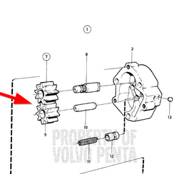 Engranajes de la bomba de aceite 833852 Volvo Penta 430114
