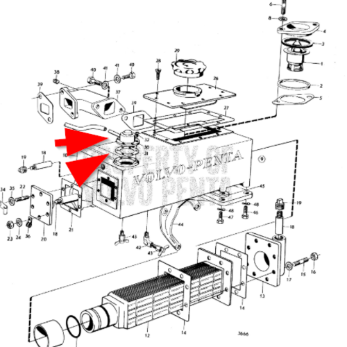 Volvo Penta Klep voor warmtewisselaar Volvo Penta 330557