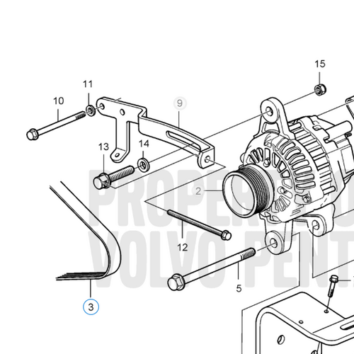Volvo Penta Soporte de tensión D1- Volvo Penta 3809628