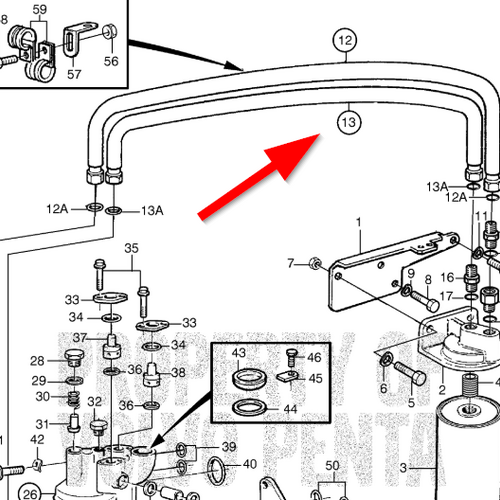 Volvo Penta Oil hose Volvo Penta 863346