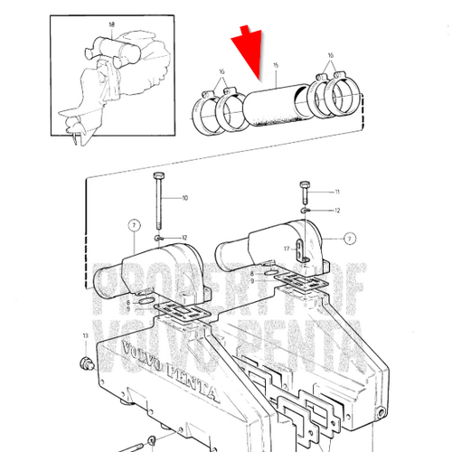 Volvo Penta Manguera de escape Volvo Penta 24069348 - 834751