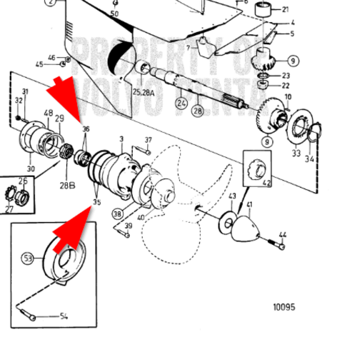 Volvo Penta Kit de servicio para transmisión de vela 110S Volvo Penta 897426 - 925257