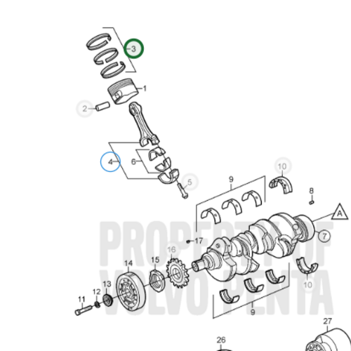 Volvo Penta Kolbenringsatz Volvo Penta 21179959 - 3855740