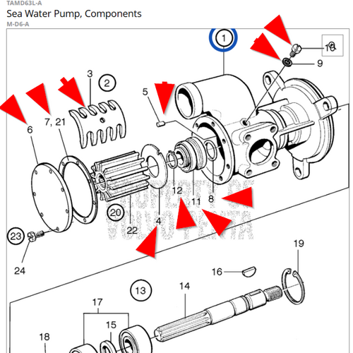 Volvo Penta Sea water pump Volvo Penta 3836563 - 865813