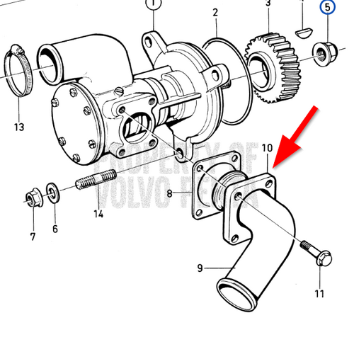 Volvo Penta Brida para bomba 3836563 Volvo Penta 842029