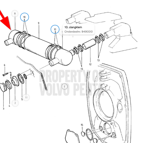 Volvo Penta End plate muffler Volvo Penta 854445