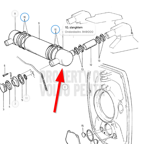 Volvo Penta Endplattenschalldämpfer Volvo Penta 854444