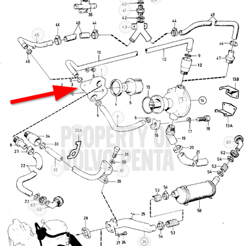 Volvo Penta Carcasa del termostato MD5C Volvo Penta 838352