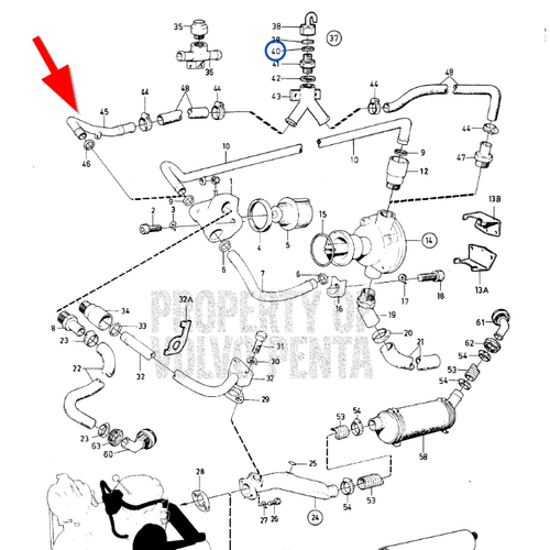 Volvo Penta Koelwaterpijp  MD5 Volvo Penta 838155