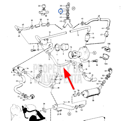 Volvo Penta Koelwaterpijp  MD5 Volvo Penta 838148