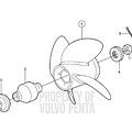 Volvo Penta Aluminiumpropeller, 4-Blatt Volvo Penta SX-Laufwerk