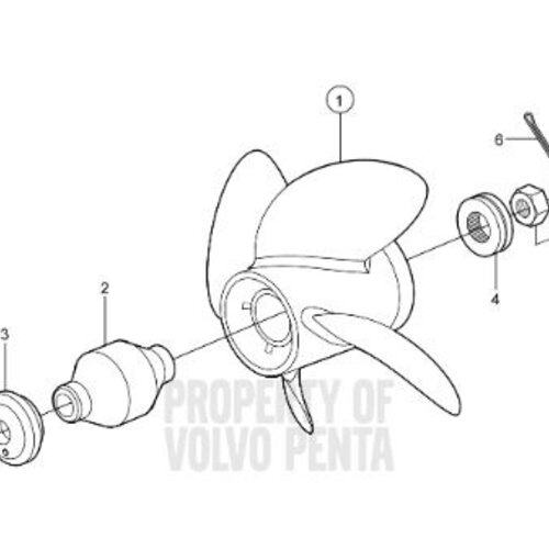 Volvo Penta Aluminium schroef 4-bladig Volvo Penta SX aandrijving