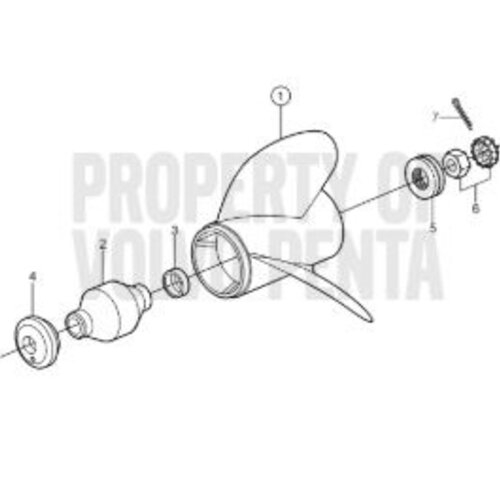 Volvo Penta Hélice de aluminio de 3 palas Volvo Penta Unidad SX