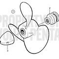 Volvo Penta Propeller aluminium 3-blads Volvo Penta met lange naaf