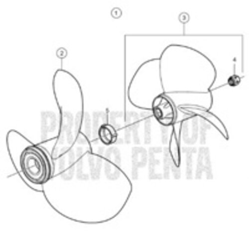 Volvo Penta Hélice Duoprop set DPS / DPS-A Tipo I Volvo Penta