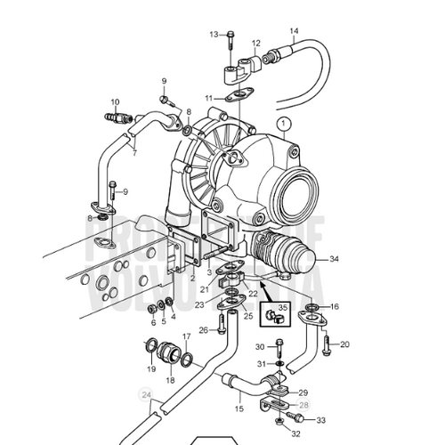 Volvo Penta Turbocharger TAMD74-75 Volvo Penta 3837691 - 3827195