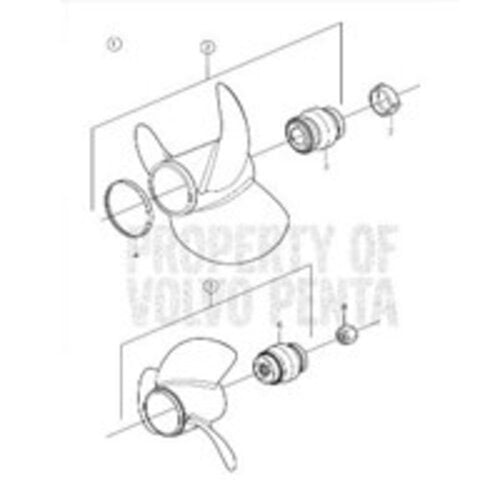 Volvo Penta Propeller-Duoprop-Edelstahl-Set DPS / DPS-A Typ F Volvo Penta
