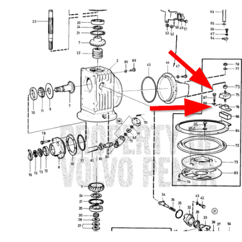 Volvo Penta Unterstützung für Saildrive Volvo Penta 850338 - 840845