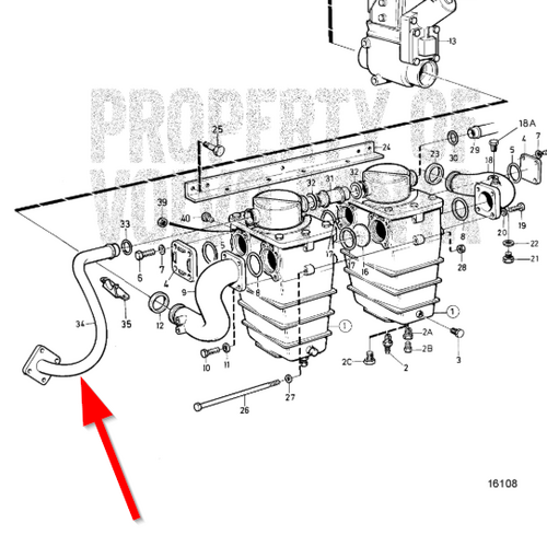 Volvo Penta Koelwaterpijp Volvo Penta 864972