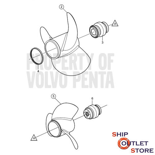 Volvo Penta Hélice Duoprop de acero inoxidable typo GR unidad DPR Volvo Penta