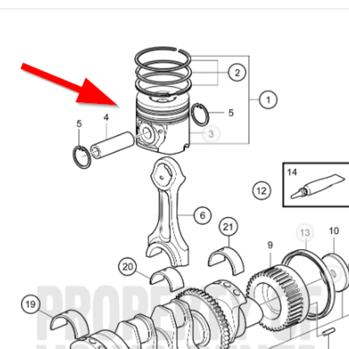 Volvo Penta Kolbensatz Volvo Penta 23557240