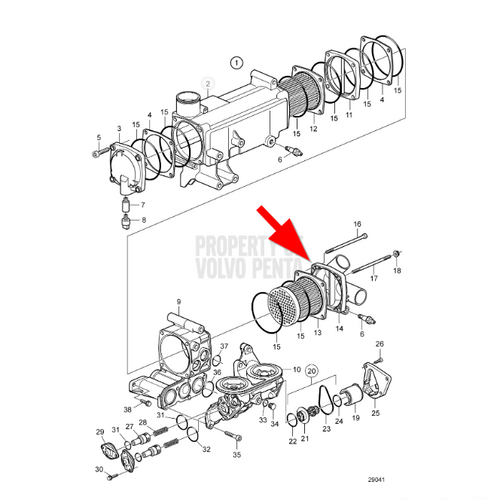 Volvo Penta Einddeksel voor warmtewisselaar  Volvo Penta 22369744 - 3595407