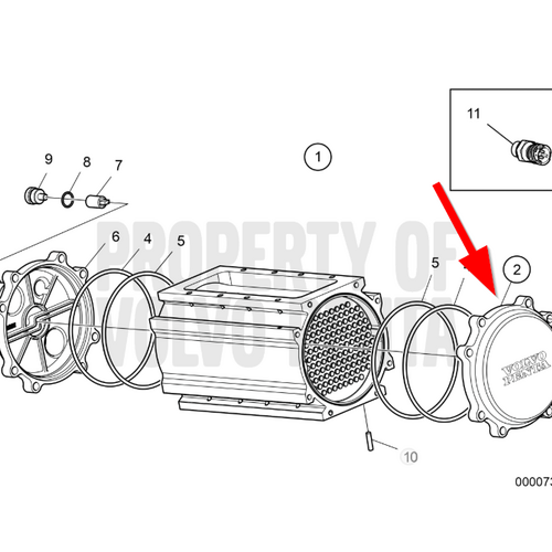 Volvo Penta Deksel air charger koeler D8A Volvo Penta 23025182 - 22028513