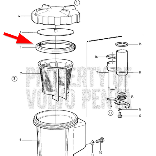 Volvo Penta Seal raw water filter 3583840 Volvo Penta 842724