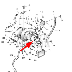 Manguera turbocompresor D4-D6 Volvo Penta 23539363 - 865747