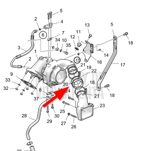 Volvo Penta Manguera turbocompresor D4-D6 Volvo Penta 23539363 - 865747