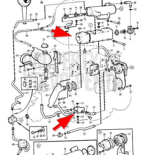 Volvo Penta Uitlaatspruitstuk MD17C Volvo Penta 829950 - 829951