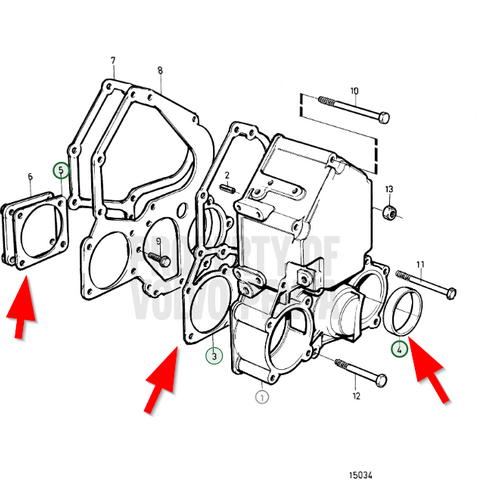 Volvo Penta Pakking set distributiedeksel 3580373 Volvo Penta