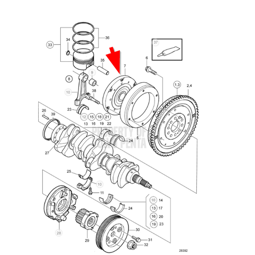 Volvo Penta Placa amortiguadora - acoplamiento flexible Volvo Penta 21485410 - 21416069
