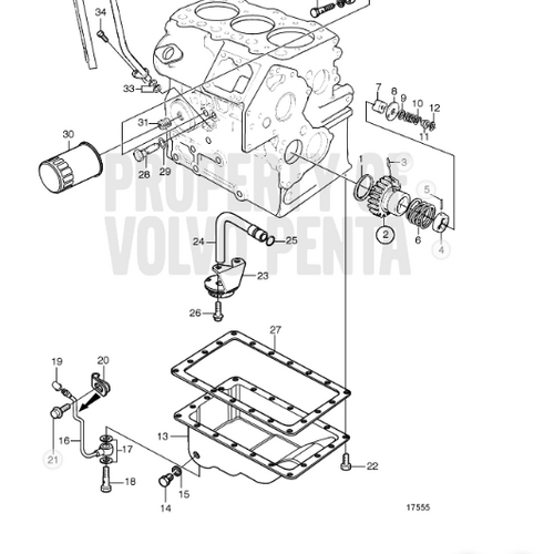 Volvo Penta Sump pan MD2040 Volvo Penta 3581744