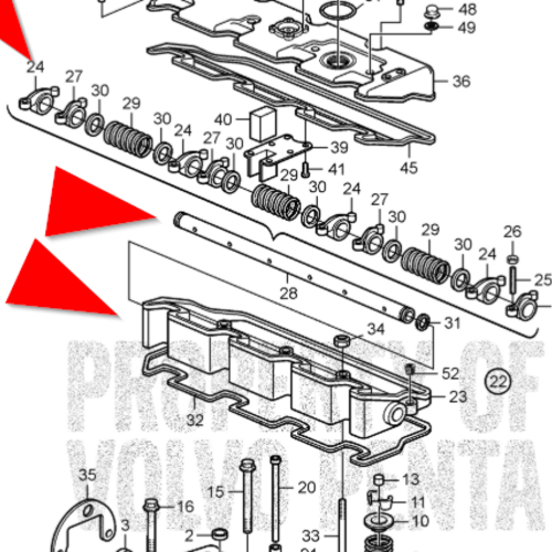 Volvo Penta Tapa del eje de balancines completa Volvo Penta 21306331
