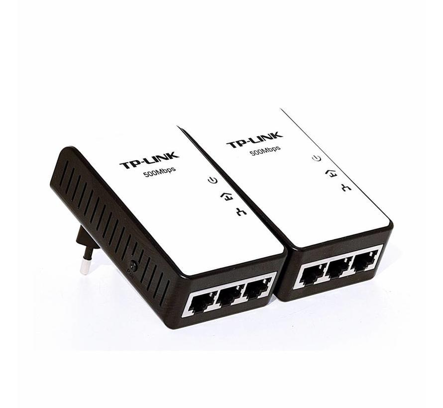 TP-Link TL-PA4030KIT AV500 Powerline Netzwerkadapter mit 3-LAN Ports