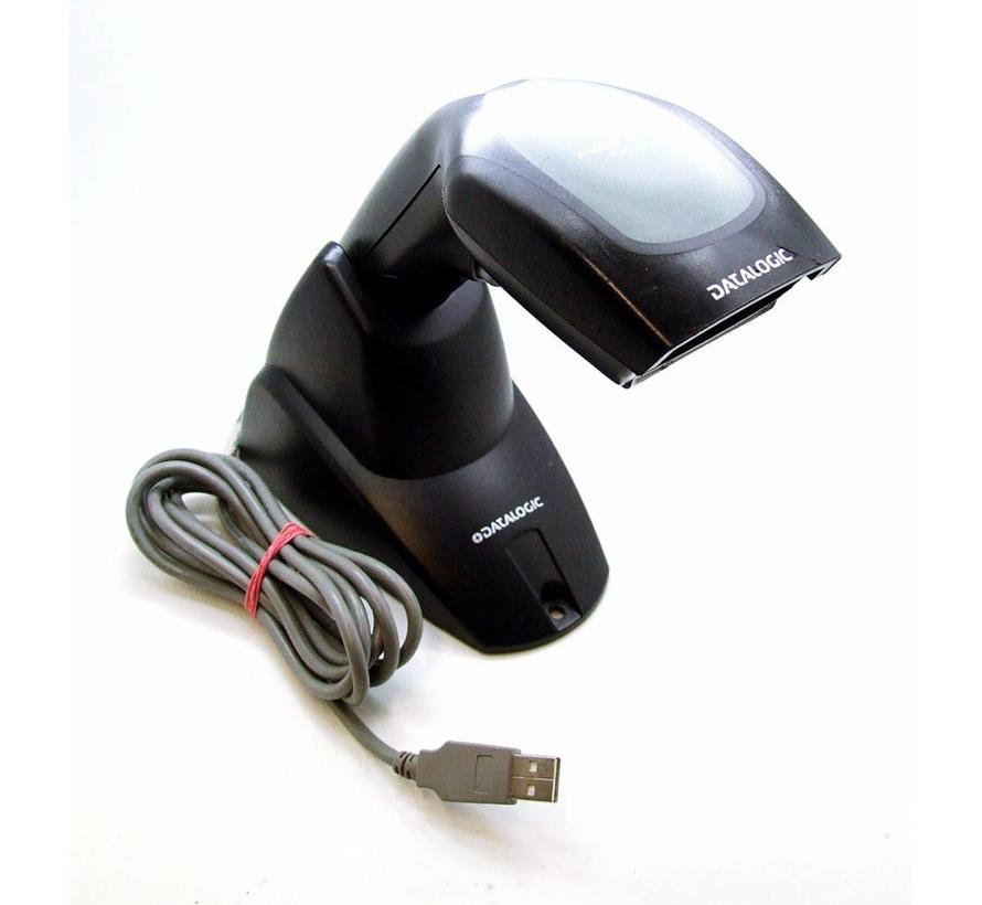 Datalogic Heron D130 Handscanner Barcodescanner mit USB Kabel und Standfuß