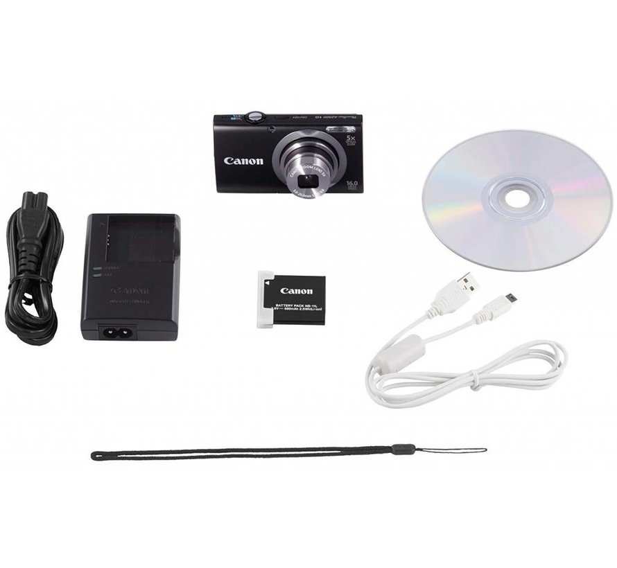 Canon PowerShot A2300 digital camera (16 megapixels, 5x optical zoom, 6.9 cm (2.7 inch) display, image stabilized) black