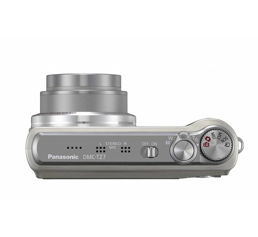 Panasonic DMC-TZ7EG-S Digitalkamera (10 Megapixel, 12-fach opt. Zoom, 7,6 cm Display, Bildstabilisator) silber