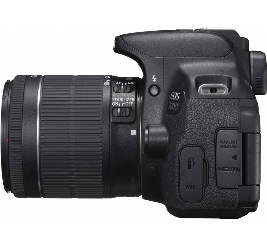 Canon EOS 700D SLR-Digitalkamera (18 Megapixel, 7,6 cm (3 Zoll) Touchscreen, Full HD, Live-View) Kit inkl. EF-S 18-55mm 1:3,5-5,6 IS STM