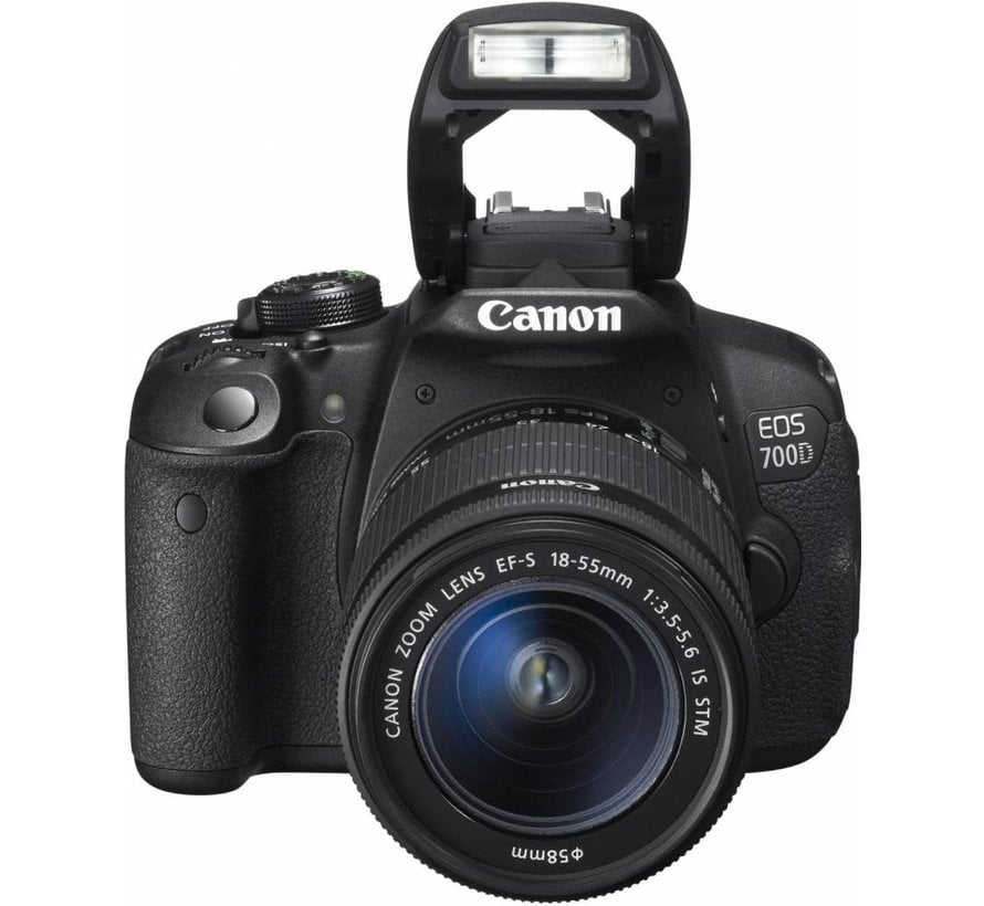 Canon EOS 700D SLR-Digitalkamera (18 megapíxeles, 7,6 cm (3 Zoll) Pantalla táctil, Full HD, Live-View) Kit inkl. EF-S 18-55mm 1: 3,5-5,6 IS STM