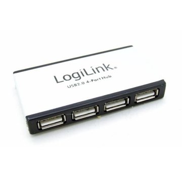 LogiLink UA0003 4 Port USB 2.0 HUB extern mit Netzteil und USB Kabel