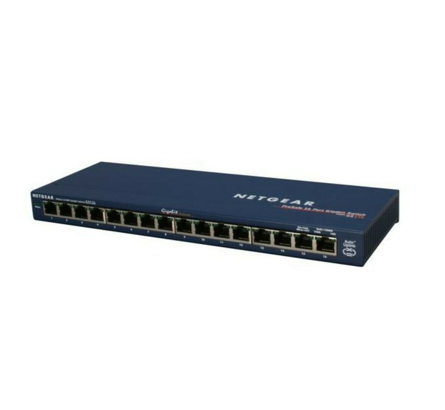 Netgear GS116 16-Port-Gigabit-Switch 16x Gigabit-LAN-Ethernet-Ports 1000 Mbit / s