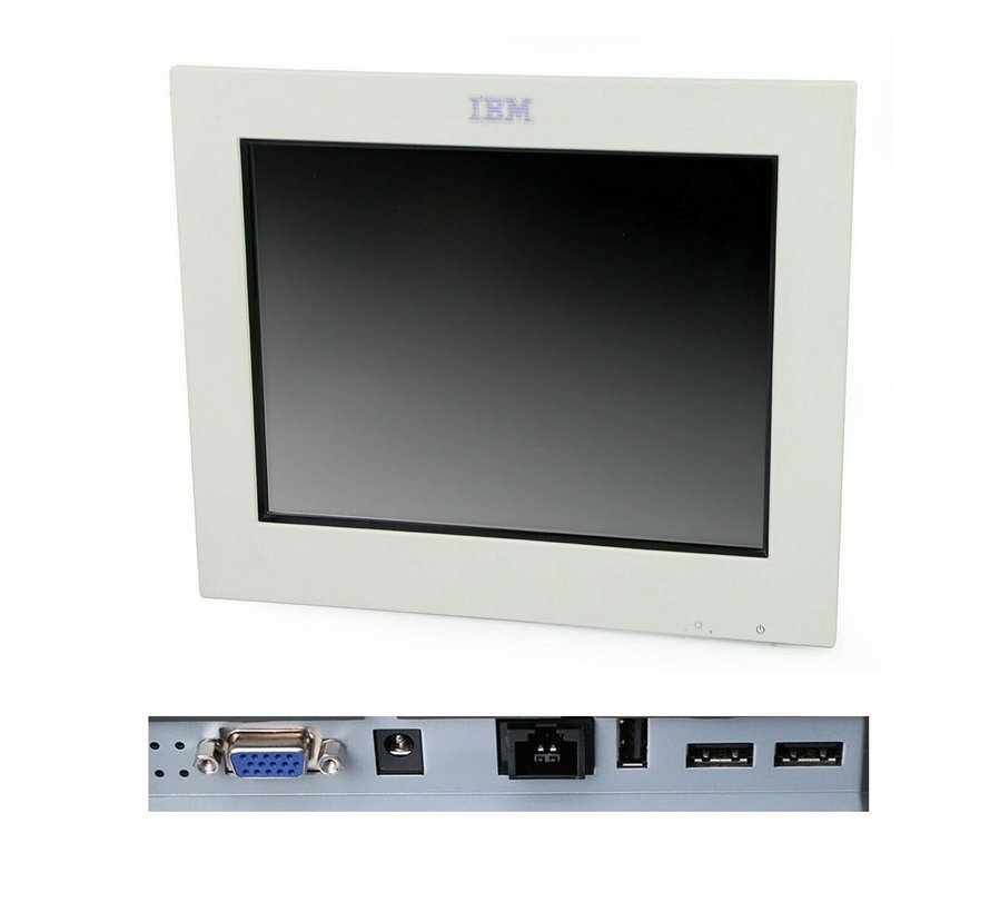 IBM 4820-21W SurePoint TFT de monitor táctil de 12 "sin soporte / fuente de alimentación blanco