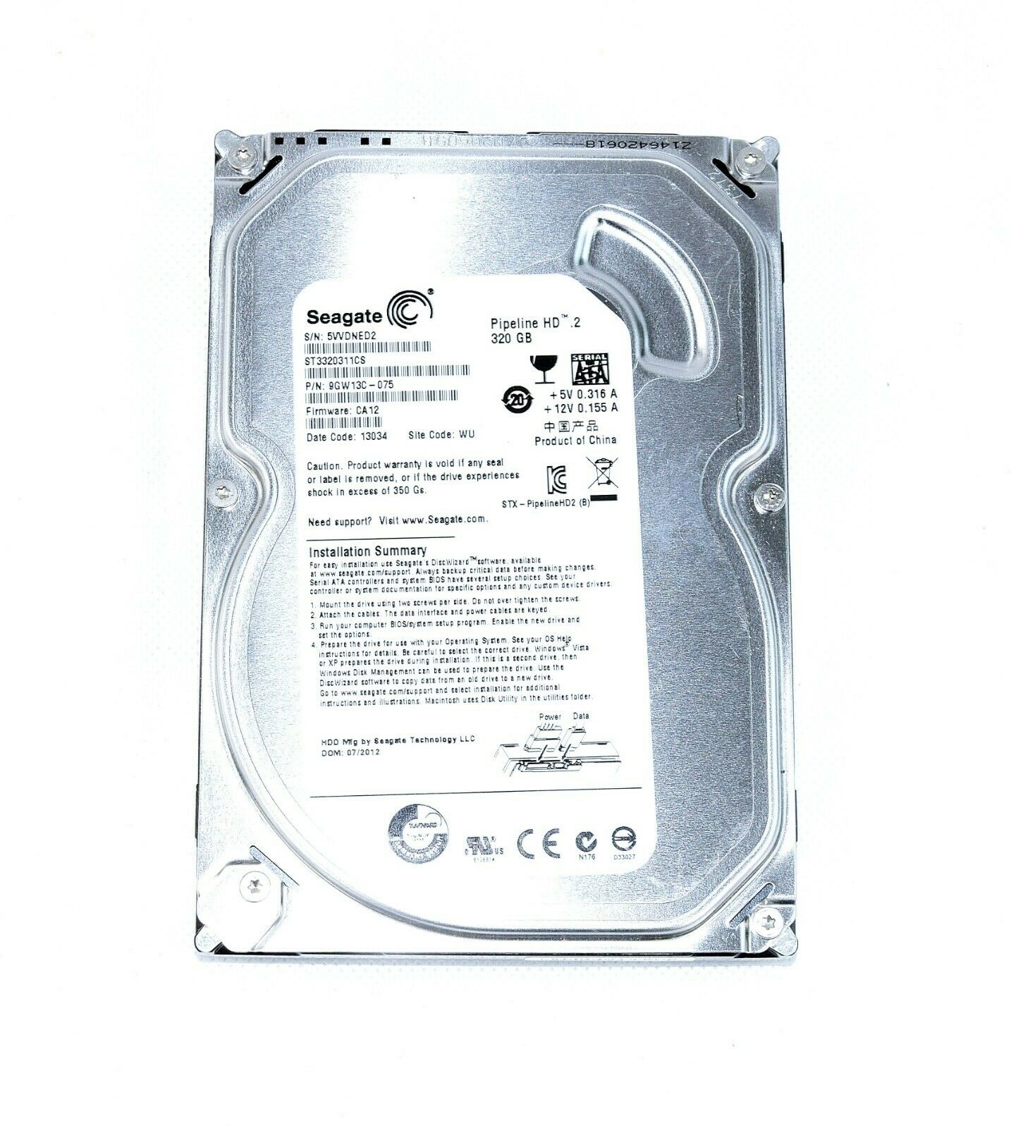 Seagate Pipeline HD.2 320GB ST3320311CS 3,5" Festplatte hard drive ...