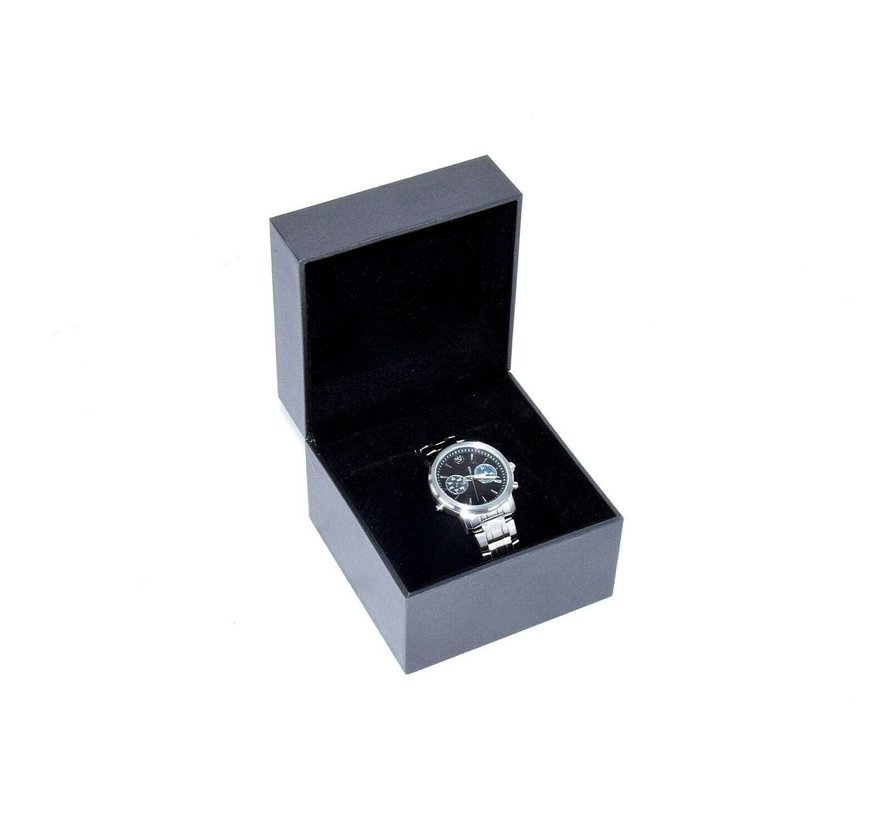 BMW Ladies Watch DAY-DATE Black Stainless Steel Silver Watch